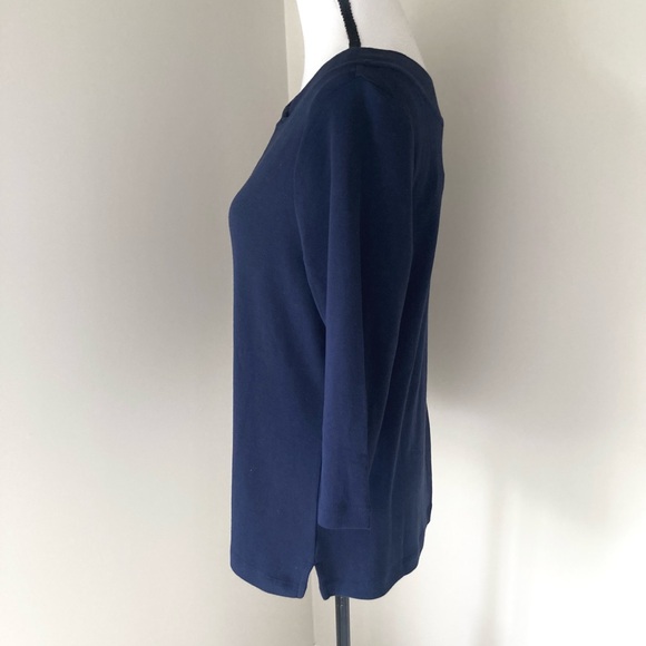 NWT Chico’s Convertible Supima Cotton Twist-Neck Top Navy Size M - Picture 5 of 10